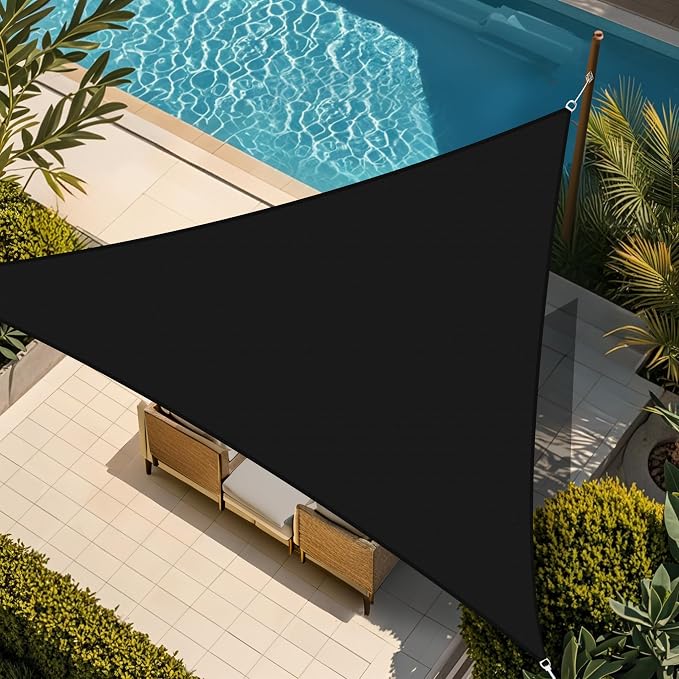 Shade&Beyond Custom Sun Shade Sail 9'x9'x12.7' Triangle Black Sun Sail Shades by ShadeBeyond