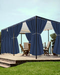 Grommet Outdoor Curtains for Patio Waterproof 8 Pcs 54x108 In Navy | by HolidayIdeas