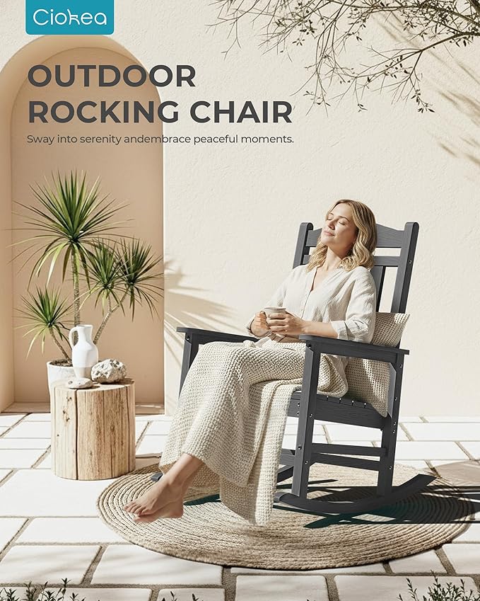 Oversized Outdoor Rocking Chairs Set of 4, 380lbs Heavy-Duty Large Patio Rocker - Image 8