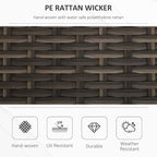 Outsunny 29 Gallon Patio Wicker Storage Bench Outdoor PE Rattan Red | Furniture - Image 4