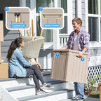 PatioZen 52 Gallon Deck Box Outdoor, Weatherproof Resin Patio Storage Box - Image 4
