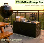 Outdoor Storage Box, 260 Gallon Deck Box Outdoor Storage Bench Outside - Image 4