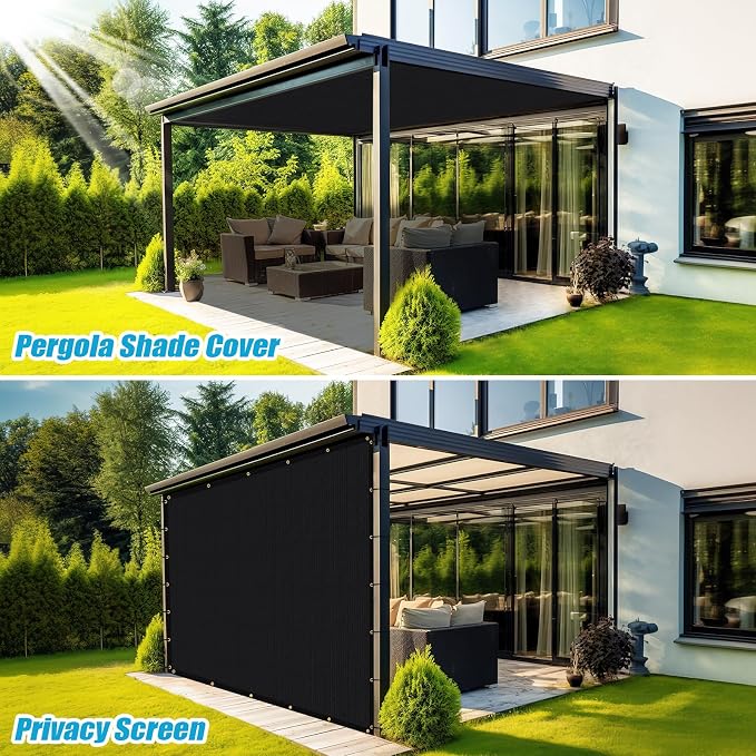 Amagenix 90% Shade Fabric 7'X 7' Black Sun Shade Cloth - Image 5