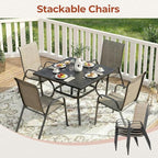 TLSUNNY Patio Chairs, Stackable Textilene Outdoor Dining Furniture - Image 6