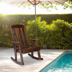 VINGLI Outdoor Rocking Chair Set of 2, Heavy Duty 600 LBS Wooden Rocking Chair - Image 2