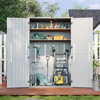 Aoxun Outdoor Storage Shed, 64 Cu.Ft Vertical Resin Sheds, Outdoor Waterproof - Image 4