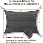Shade&Beyond Rectangle Sun Shade Sail 20'X26' Permeable Canopy Dark Grey - Image 5