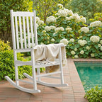 Flamaker Acacia Wooden Rocking Chair Outdoor Rocking Chair | Oversized Wooden - Image 2