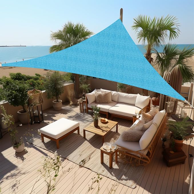 Shade&Beyond Custom Sun Shade Sail 13'x15'x19.8' Triangle Sun Sail Shades Patio by ShadeBeyond