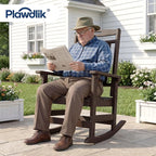 Oversized HDPE Outdoor Rocking Chair Set of 2, All-Weather, Coffee | Heavy Duty - Image 3