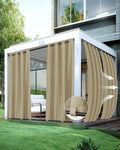Windproof Outdoor Curtains for Patio Waterproof 4 Pcs 54x84 In Taupe | Grommet by HolidayIdeas