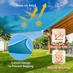 Sun Shade Sail 12'x14'x18.4' Turquoise Blue Triangle Custom Size | 95% UV Block - Image 4
