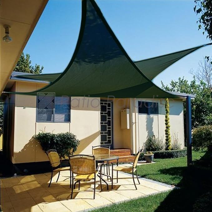 Patio Paradise 16' x 16' x 16' Sun Shade Sail Triangle Canopy Shade Cloth - Image 6