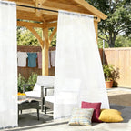 Outdoor Sheer Curtains for Patio Waterproof, 4 Panels Rod Pocket Indoor/Outdoor - Image 2