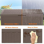 PatioZen 120 Gallon Resin Deck Box, Lockable Patio Outdoor Storage Box - Image 3