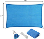 Eden's Decor Straight Flat-Edged Sun Shade Sail Rectangular 12' x 19' Blue - Image 9