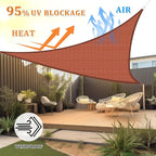 Shade&Beyond Custom Sun Shade Sail 11'x12'x16.3' Triangle Sun Sail Shades Patio - Image 2