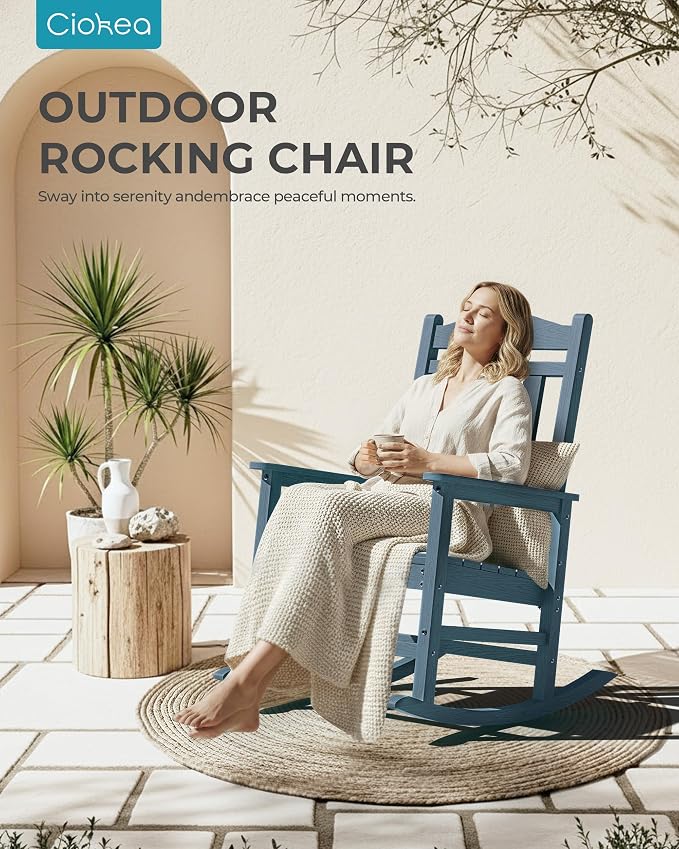 Oversized Outdoor Rocking Chairs Set of 4, 380lbs Heavy-Duty Large Patio Rocker - Image 7