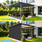 Amagenix 90% Pergola Shade Cover 11'X 15' Dark Gray Sun Shade Cloth - Image 4