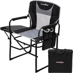 SUNNYFEEL Camping Directors Chair, Heavy Duty, Oversized Portable Folding Chair by SunnyFeelCamping