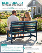 SERWALL Armless Outdoor Bench, All Weather HDPE Porch Bench, 2 Pack, Suitable - Image 5