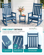 SERWALL Outdoor Rocking Chair Set of 2, Oversized Rocker - Image 7