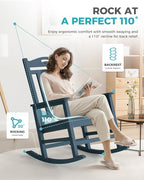 Oversized Outdoor Rocking Chairs Set of 3, 380lbs Heavy-Duty Large Patio Rocker - Image 5