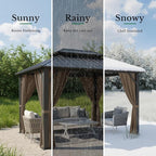 Outdoor Waterproof Curtains for Patio 52x84 Inch Mocha, 1 Panel | Light - Image 5