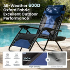 PHI VILLA Padded Zero Gravity Chair Set of 2, Cup Holder, 28in Seat, Supports - Image 6
