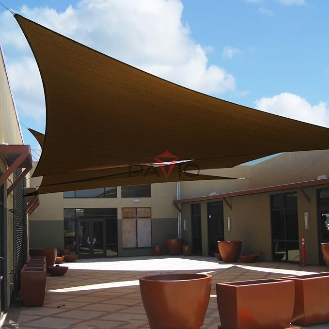 Patio Paradise 14' x 14' x 13'10" Sun Shade Sail Triangle Canopy, Permeable - Image 5