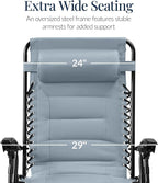 Best Choice Products Oversized Padded Zero Gravity Chair, Folding Outdoor Patio - Image 3