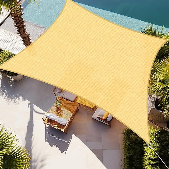 Shade&Beyond 9'x11' Sun Shade Sail Canopy Rectangle, UV Block Breathable Curved by ShadeBeyond