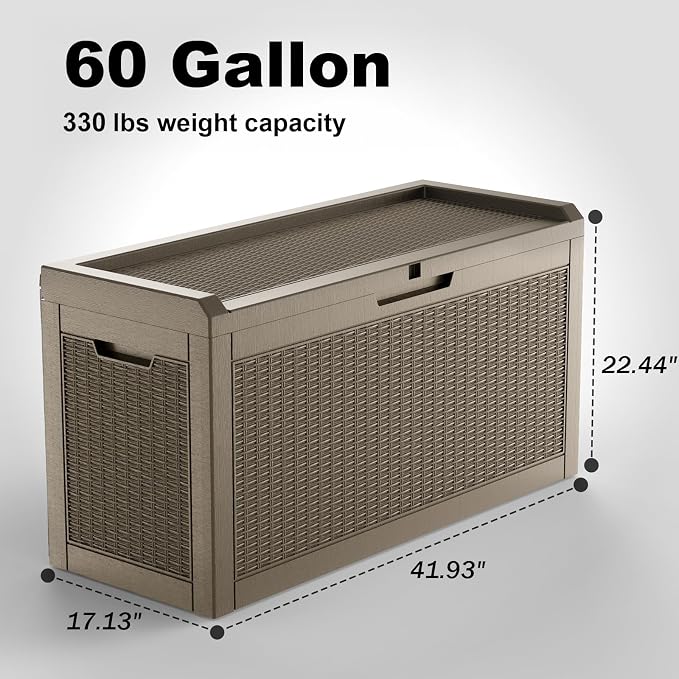 ROJIK Outdoor Storage Housing Deck Box, Waterproof Patio Furniture, Garden Tools - Image 2