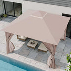 12'x12' Outdoor Gazebo, Metal Frame Heavy Duty Patio Canopy Tent Shelter - Image 4