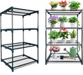 2 Pack Plant Stand Indoor Plant Shelf Outdoor, 4 Tier Metal Greenhouse Shelves by GreenGiggle