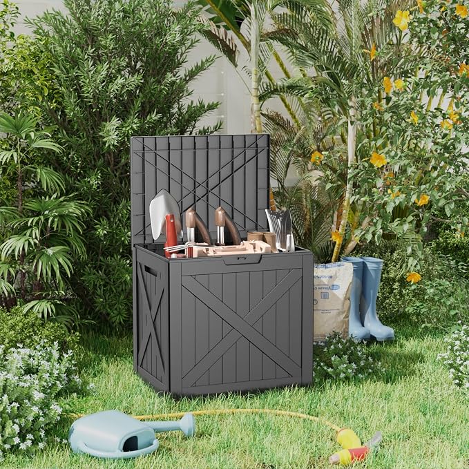 ROJIK 32 Gallon Outdoor Storage Housing Deck Box, Waterproof Patio Furniture - Image 6