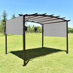Eden's Decor Straight Flat-Edged Sun Shade Sail Rectangular 4' x 19' Grey - Image 6