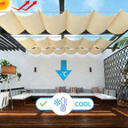 Retractable Wave Sun Shade Sail Waterproof 3' x 9' Sun Shade - Image 2
