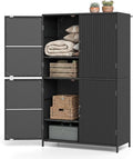 Tangkula Rattan Outdoor Storage Cabinet, Patiojoy Outdoor Cabinet by TANGKULA