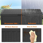 PatioZen 120 Gallon Resin Deck Box, Lockable Weatherproof Outdoor Storage Box - Image 5