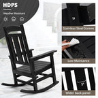 LUE BONA Outdoor Rocking Chairs Set of 2, Weather Resistant Poly Plastic Rocker - Image 3