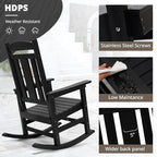 LUE BONA Outdoor Rocking Chairs Set, HDPS Poly Porch Rockers - Image 4