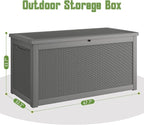 320 Gallon Outdoor Storage Box, Resin Deck Boxes Indoor and outdoor, Waterproof - Image 2