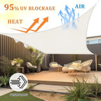 Shade&Beyond 7'x17' Sun Shade Sail Canopy Rectangle, UV Block Breathable Curved - Image 2