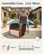 Resort-Grade Recliners Patio Furniture, 6.2" Ultra Thick Cushions | Heavy Duty - Image 8