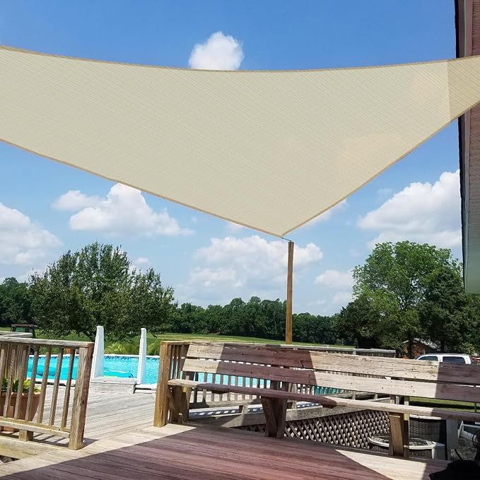 Windscreen4less 24' x 24' x 24' Sun Shade Sail Triangle Outdoor Canopy Cover UV by Windscreen4less