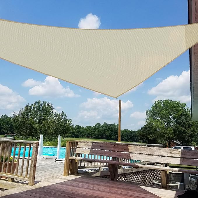 Windscreen4less 23' x 23' x 23' Sun Shade Sail Triangle Outdoor Canopy Cover UV by Windscreen4less