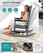SERWALL Outdoor Rocking Chair, Oversized Rocker - Image 4