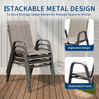 Garvee Patio Chairs Set of 4, Stackable Chairs - Image 4