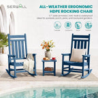 SERWALL Outdoor Rocking Chair Set of 2, Oversized Rocker - Image 8